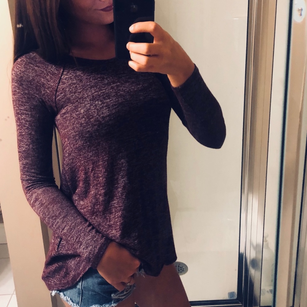 Maroon long sleeve blouse